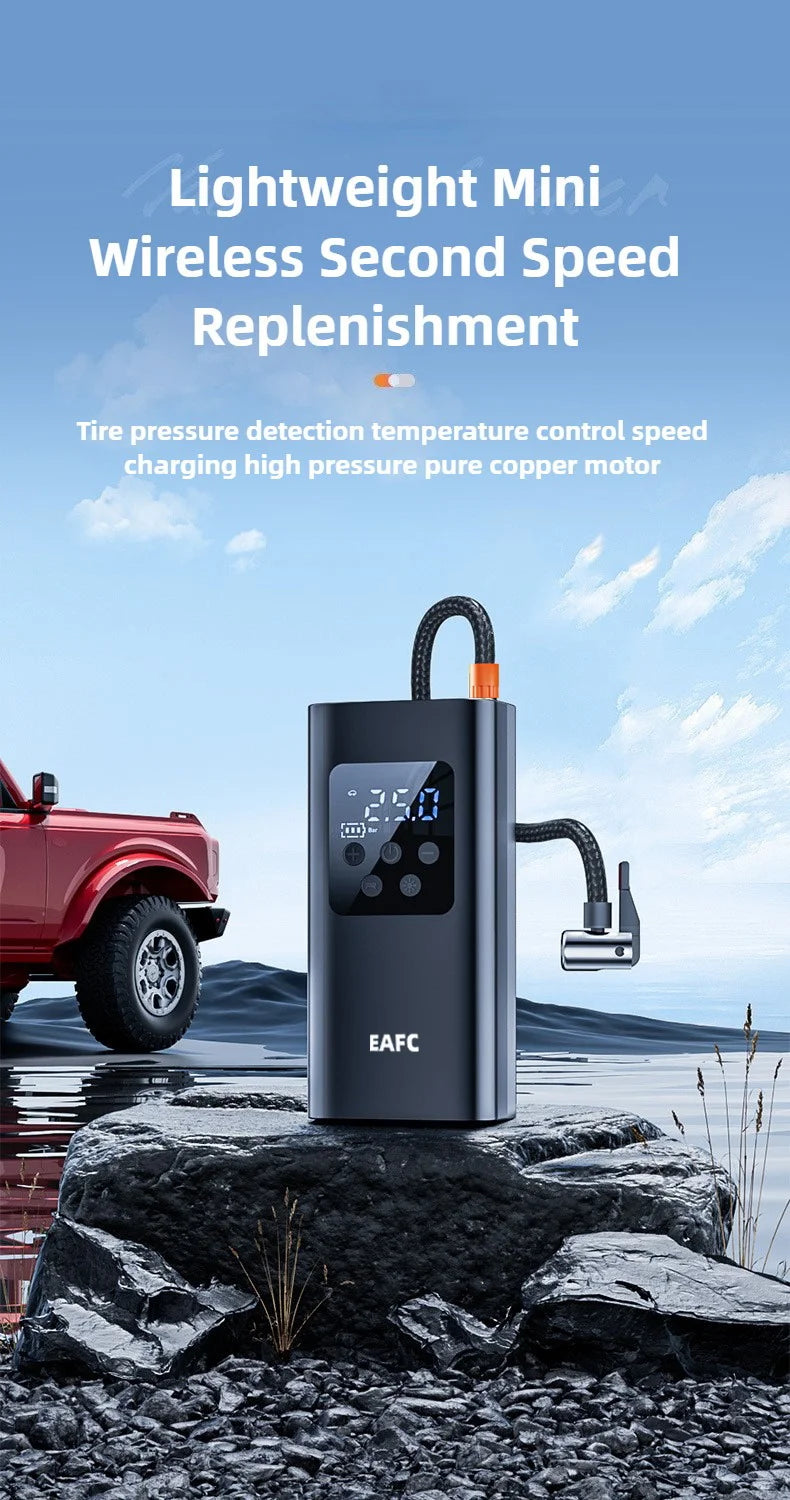 Bezprzewodowy kompresor EAFC — 150 PSI, pompowanie opon — zdjęcie 7