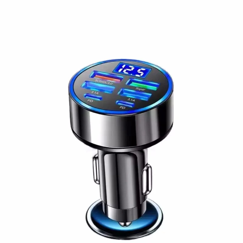 Ładowarka samochodowa USB — 120W, PD QC3.0, 4 porty — zdjęcie 14