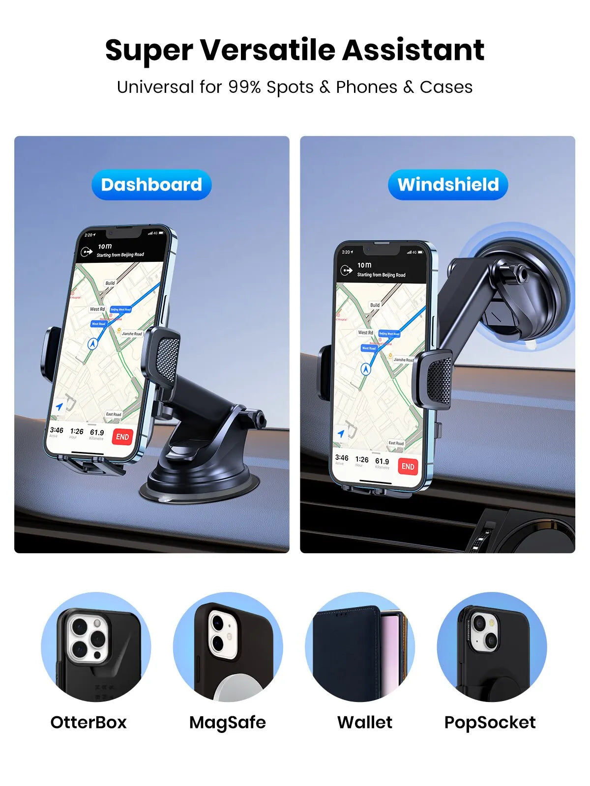 Uchwyt TOPK na telefon — grawitacyjny, nawiew / szyba — zdjęcie 20