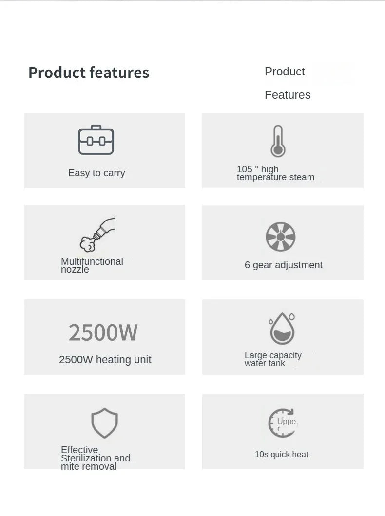 Myjka parowa ręczna 2500W — 220V EU — zdjęcie 14