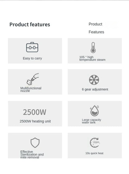 Myjka parowa ręczna 2500W — 220V EU — zdjęcie 14