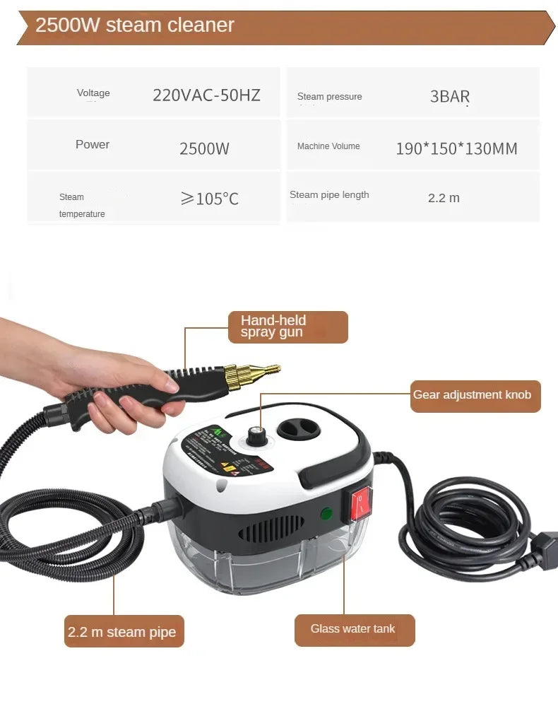 Myjka parowa ręczna 2500W — 220V EU — zdjęcie 24